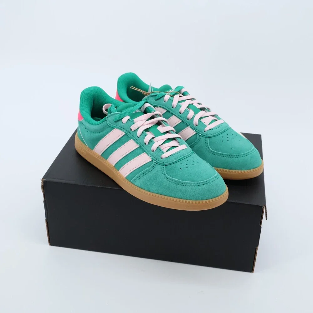 Adidas Breaknet Sleek J Kids US 5 Green Pink Gum Sole NWT EUR 37 1/3